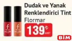 FLORMAR DUDAK VE YANAK RENKLENDİRİCİ TİNT fiyat ve kampanya bilgisi